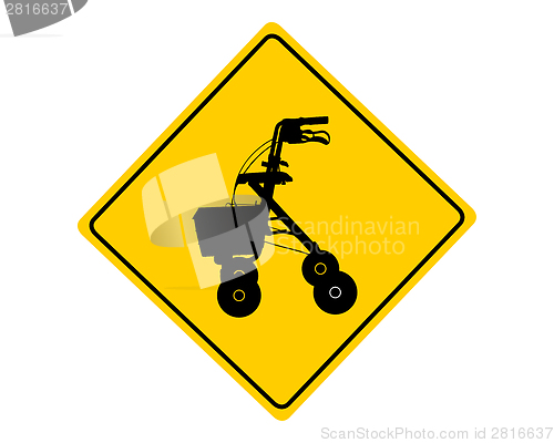 Image of Rollator warning sign