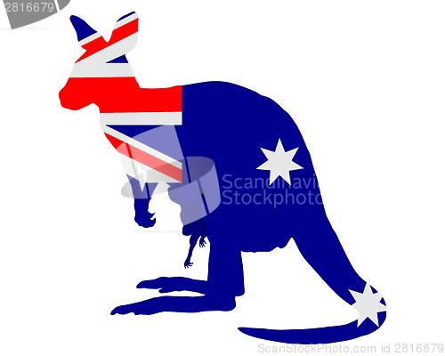 Image of Flag of Australia with kangaroo