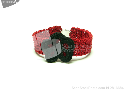 Image of Hand worked crocheted bracelet with one crocheted bloom