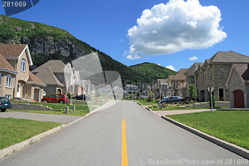 Image of Rich suburban neighborhood near the mountain