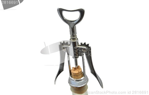 Image of White wine and corkscrew