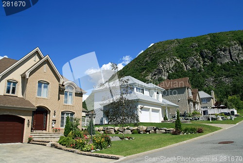 Image of New houses in a rich suburban neighborhood