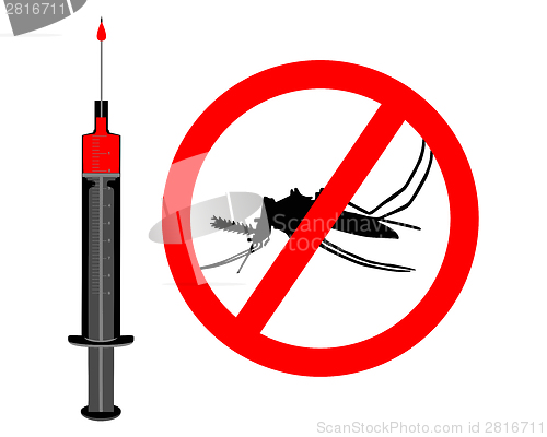 Image of  immunization against malaria as illustration on white background
