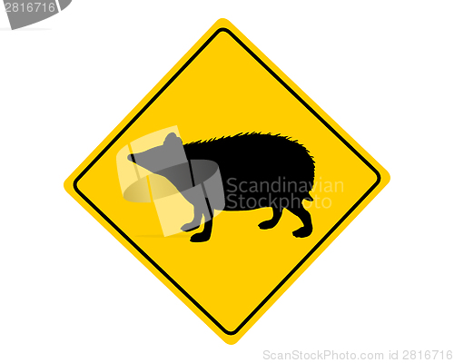 Image of Hedgehog warning sign