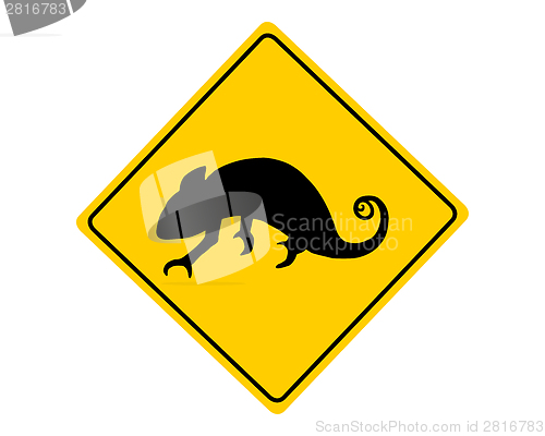 Image of Chameleon warning sign