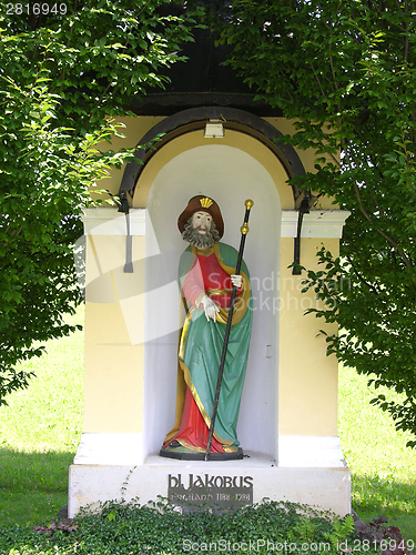 Image of Holy statue as place for praying for christians in Freiland Austria