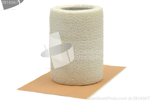 Image of Gauze bandage on sticking plaster