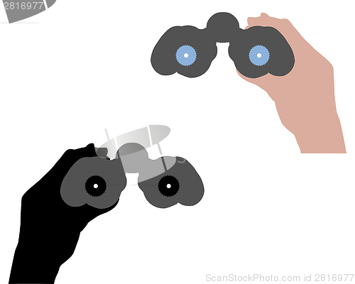 Image of Hand with binoculars 