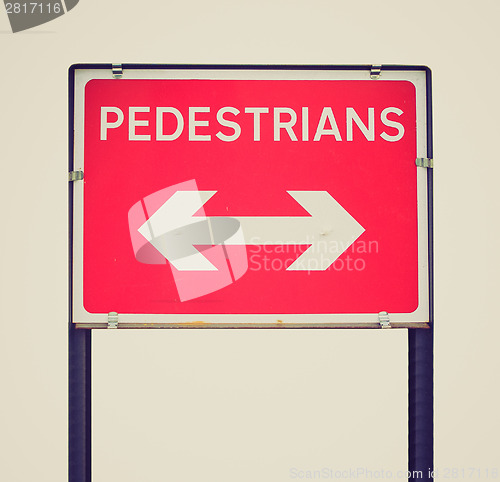 Image of Retro look Pedestrian sign