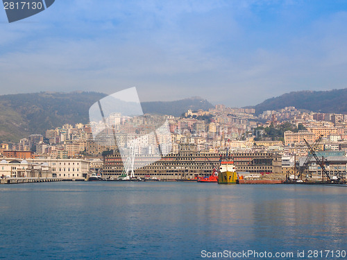 Image of View of Genoa Italy from the sea