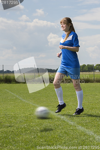 Image of young soccer woman