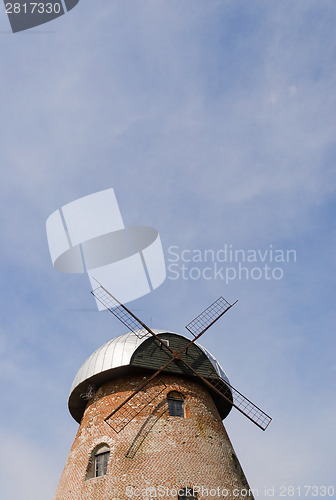 Image of mill roof on blue sky background 