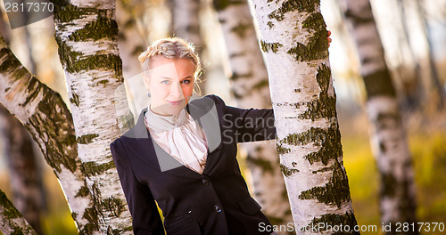 Image of Girl walking in the park