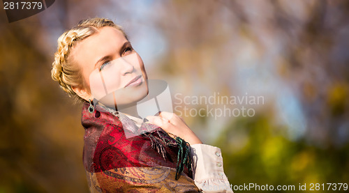 Image of Girl walking in the park