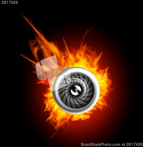 Image of Jet engine in the fire