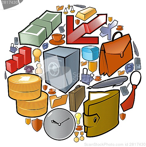 Image of Circle of business icons