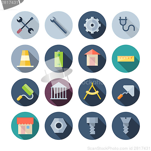 Image of Flat Design Icons For Construction