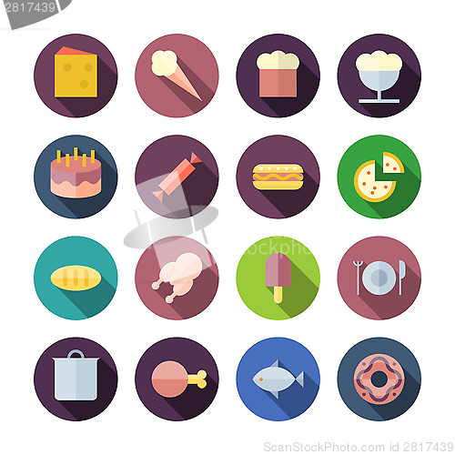 Image of Flat Design Icons For Food