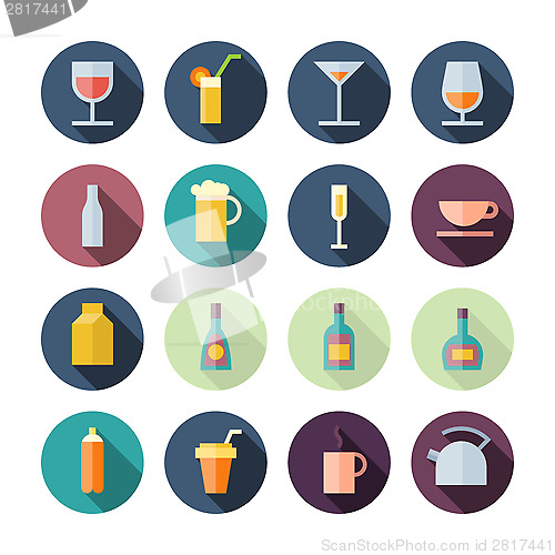 Image of Flat Design Icons For Drinks