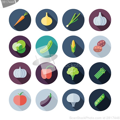 Image of Flat Design Icons For Vegetables