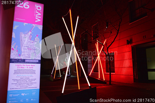 Image of Venture, teepee structures at Vivid Sydney