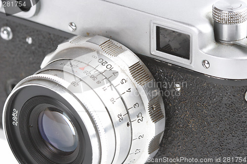 Image of old analog 35mm viewfinder camera