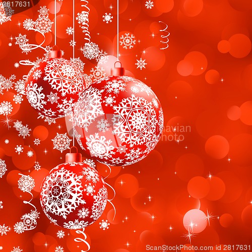 Image of Christmas bokeh background with baubles. EPS 8