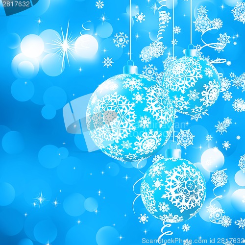 Image of Christmas bokeh background with baubles. EPS 8