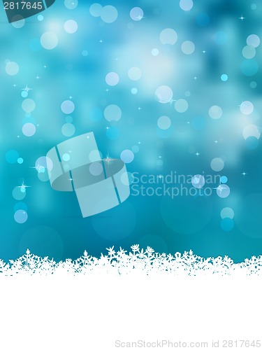 Image of Blue background with snowflakes. EPS 8