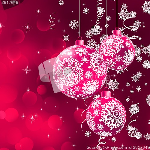Image of Christmas background with the purple balls. EPS 8