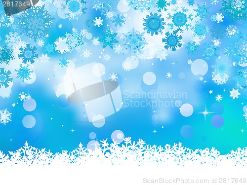 Image of Elegant christmas blue with snowflakes. EPS 8