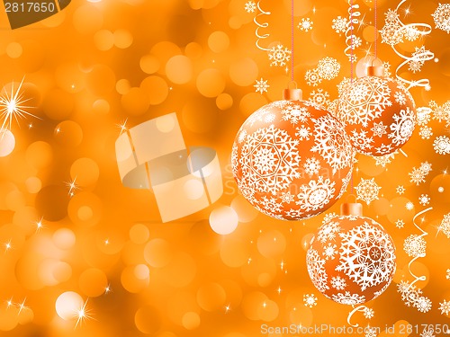 Image of Bokeh lights and Christmas balls. EPS 8