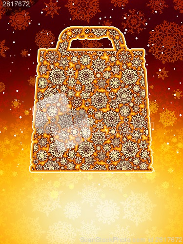 Image of Bag For Shopping With snowflakes. EPS 8