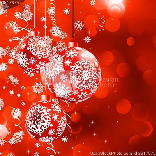 Image of Christmas bokeh background with baubles. EPS 8