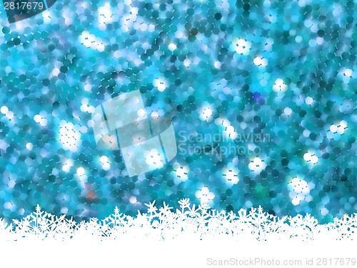 Image of Christmas template on blue glittering. EPS 8