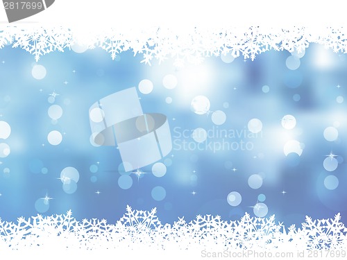 Image of Christmas blue background with snow flakes. EPS 8
