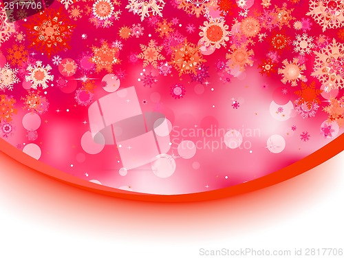 Image of Pink background with snowflakes. EPS 8