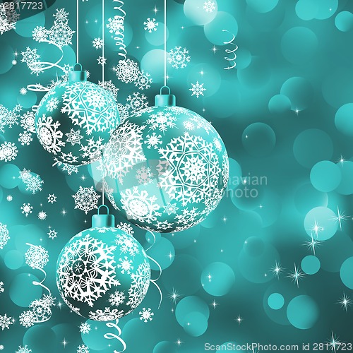 Image of Christmas ball over glow light bokeh. EPS 8