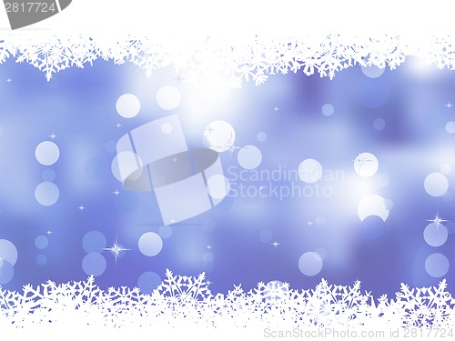 Image of Christmas blue background with snow flakes. EPS 8