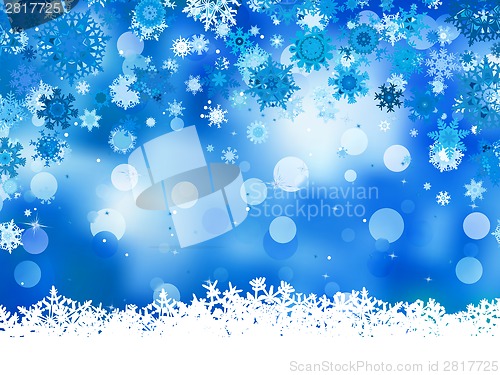 Image of Elegant christmas blue with snowflakes. EPS 8