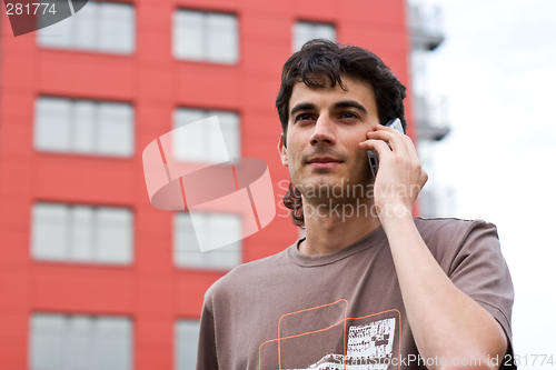 Image of Man using a mobile phone