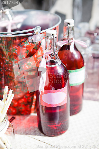 Image of Bottles of fruit juice