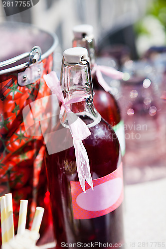 Image of Bottles of fruit juice