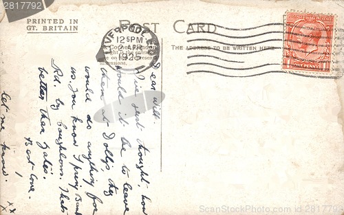 Image of Vintage postcard with handwritten message