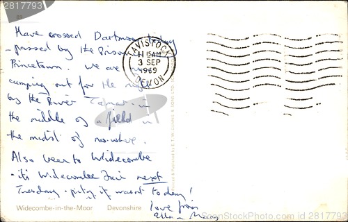Image of Vintage postcard with handwritten message