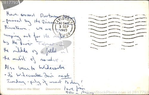 Image of Vintage postcard with handwritten message