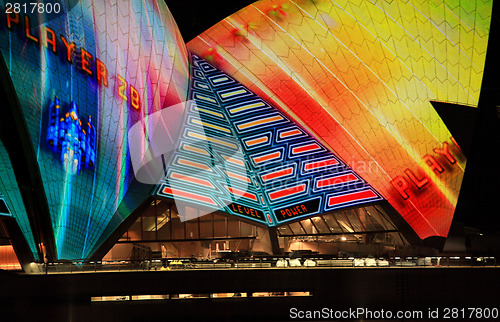 Image of Opera House sails during Vivid Sydney