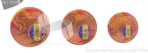 Image of European union concept - 1, 2 and 5 eurocent