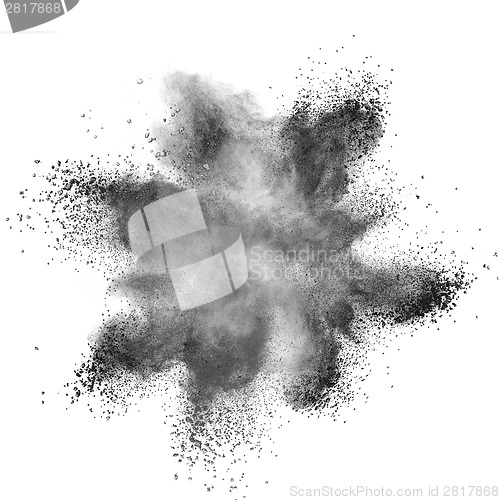 Image of White powder explosion isolated on black