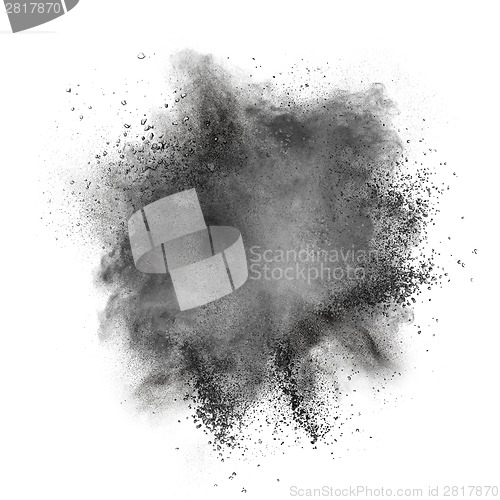 Image of Black powder explosion isolated on white